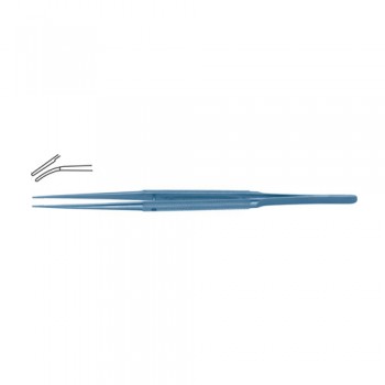 Diam-n-Dust™ Micro Dressing Forcep Curved Titanium, 18 cm - 7" Tip Size 6.0 x 0.4 mm